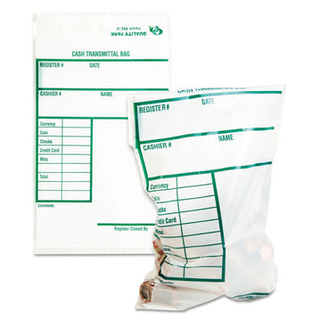Quality Park™ Cash Transmittal Bags, Printed Info Block, 6 X 9, Clear, 100-pack freeshipping - TVN Wholesale